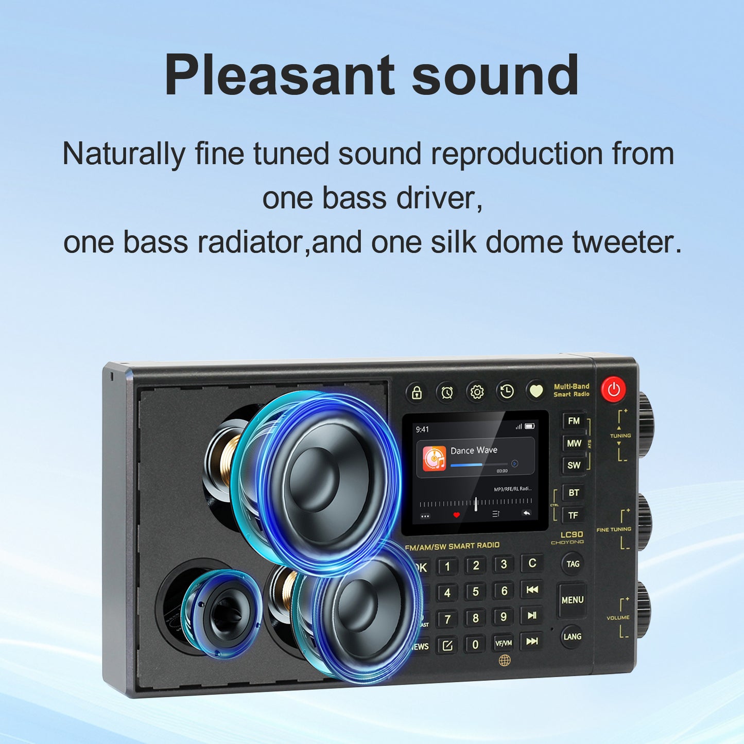 CHOYONG LC90 Internet Radio Professional Multi-Functional SmartMulti-Band WIFI/4G Global Version choyoung Portable Radio FM/LW/MW/SW/SSB Shortwave Radio Bluetooth,TFCard,All World Radios