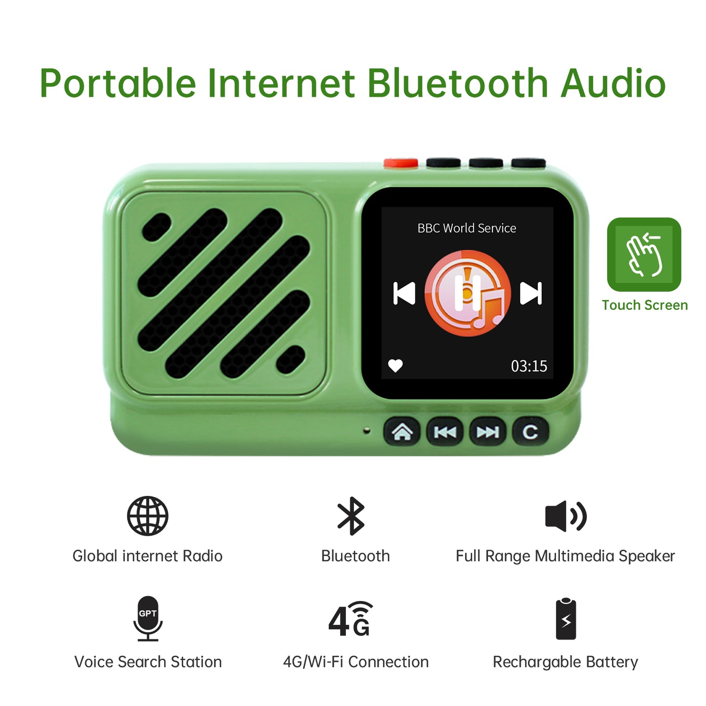 Choyong Voyager Bluetooth Speaker Internet Radio Global Version with WIFI/4G,World Radio Station,BT5.3, Electronics for Home/Travel/Outdoor mini Portable Speaker