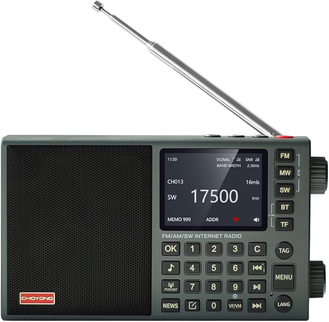 Choyong LC90Mini Internet Radio Multi-Band Smart Portable WiF/4G,AM/FM,Longwave & Shortwave Radio with SSB Single Side Band,Bluetooth,TF Card,All World Radios,Digital Radio,Small Radio choyoung