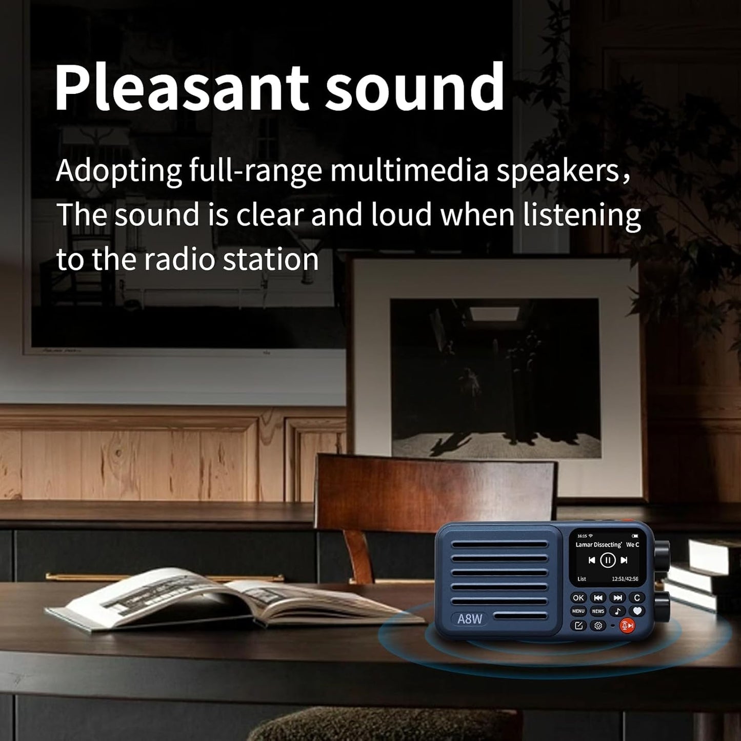 Choyong A8W Internet Radio Portable Smart Receiver WIFI/4G Global Version Radio Speaker with FM,TF Card,All World Radios,for Home with WiFi,Digital Radio,choyoung Navy Blue