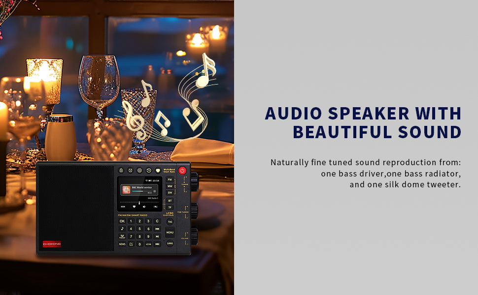 CHOYONG LC90 Internet Radio Professional Multi-Functional SmartMulti-Band WIFI/4G Global Version choyoung Portable Radio FM/LW/MW/SW/SSB Shortwave Radio Bluetooth,TFCard,All World Radios