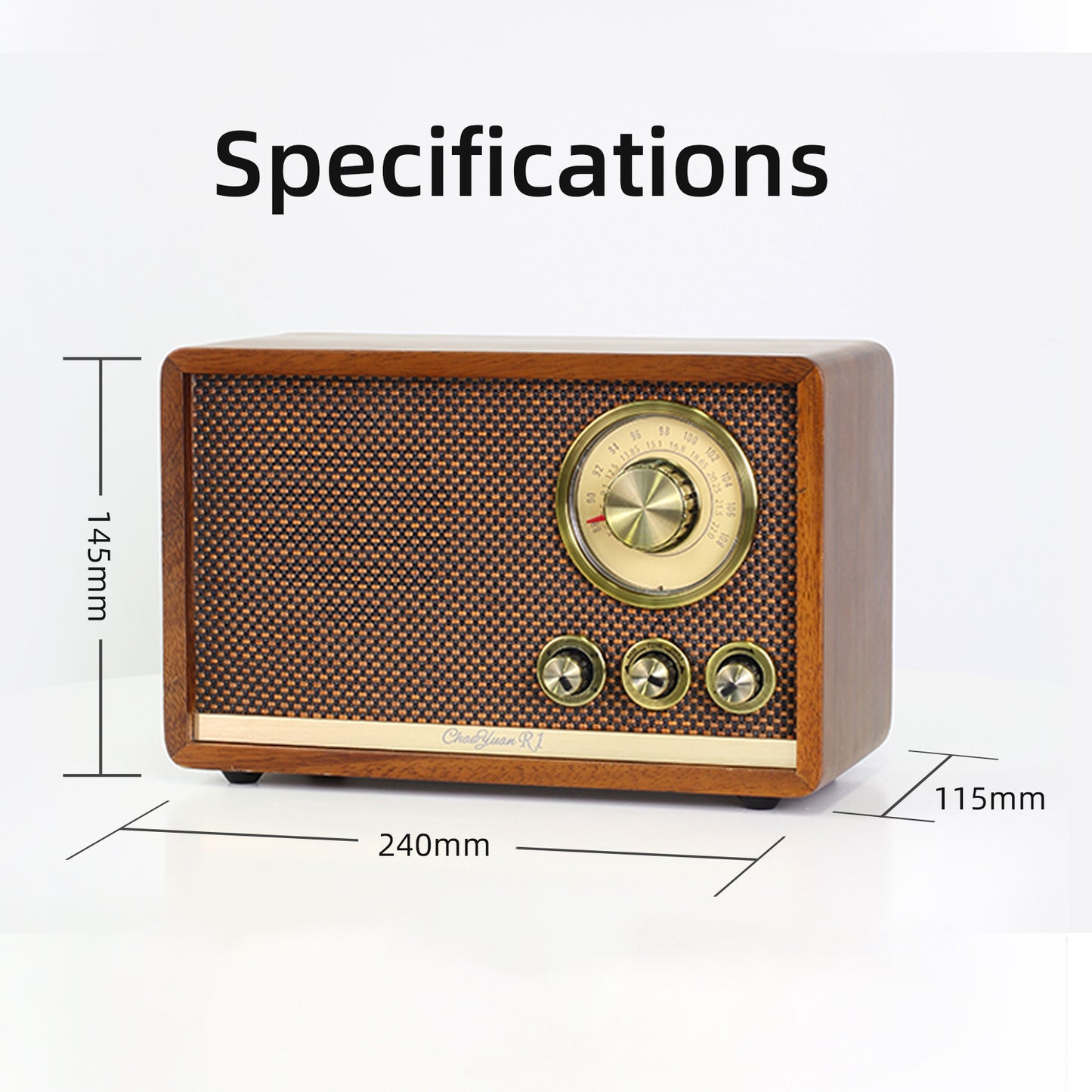 ChaoYuan R1 Walnut Solid Wood Bluetooth Radio,Vintage Speaker, AM/FM Radio ,Shortwave radio for Home CHOYONG R1 CHOYOUNG RADIO