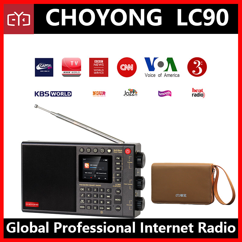 CHOYONG LC90 Internet Radio Professional Multi-Functional SmartMulti-Band WIFI/4G Global Version choyoung Portable Radio FM/LW/MW/SW/SSB Shortwave Radio Bluetooth,TFCard,All World Radios