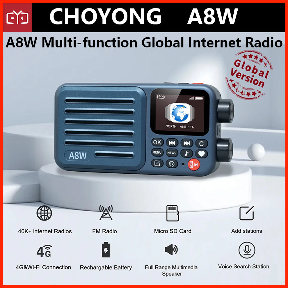 ChoYong A8W prend en charge la radio Internet FM/Micro SD/40K+ Version mondiale (prend en charge les pays européens)