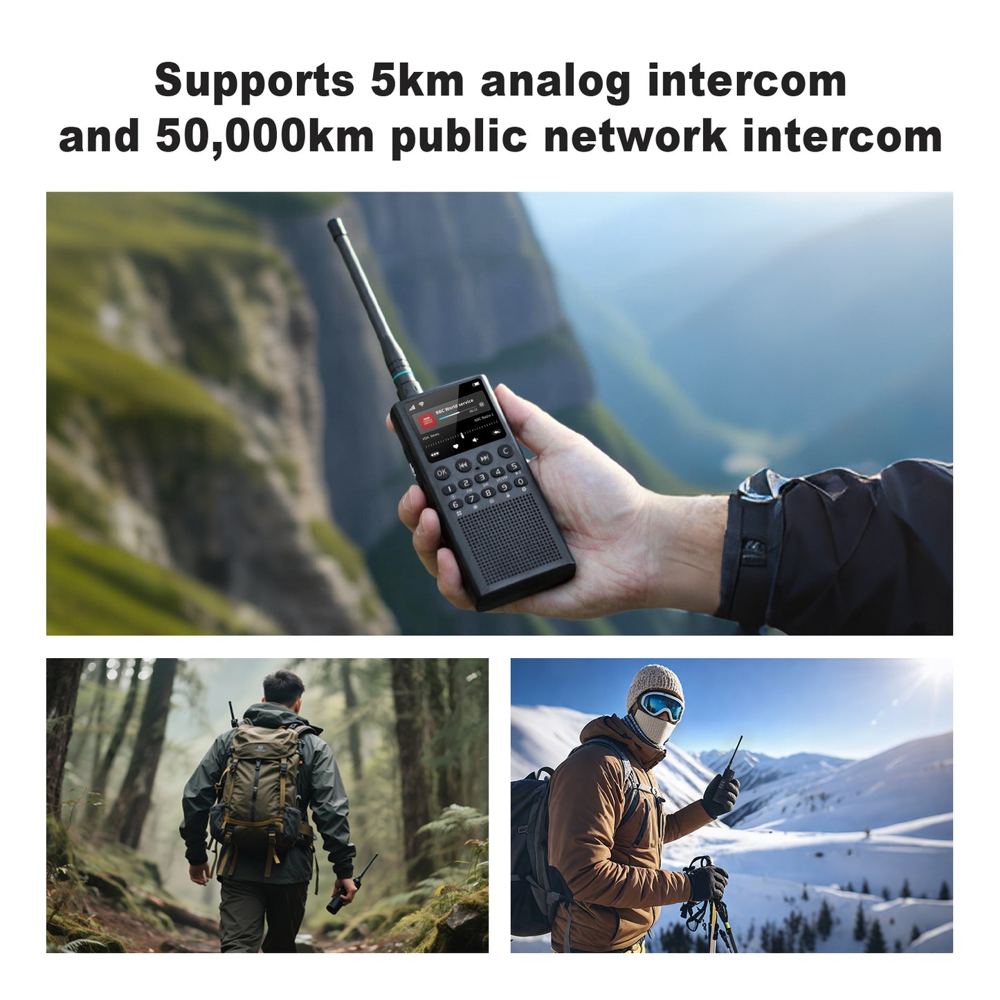 Choyong Multi-Functional Walkie Talkie Professional/Business Walky Talky Long Range Global Public Intercom Rechargable Handheld Two Way Radios