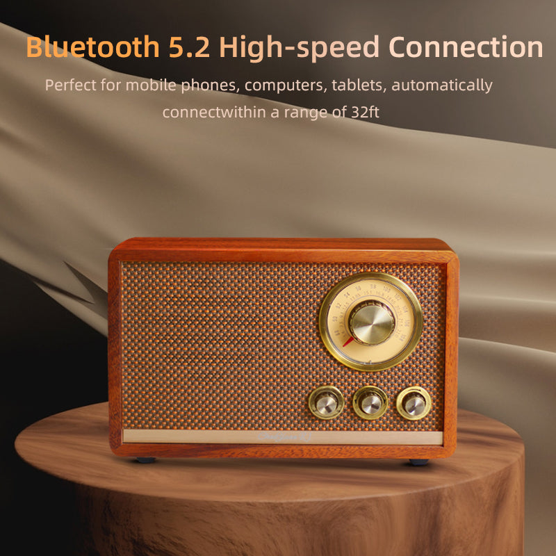 ChaoYuan R1 Walnut Solid Wood Bluetooth Radio,Vintage Speaker, AM/FM Radio ,Shortwave radio for Home CHOYONG R1 CHOYOUNG RADIO