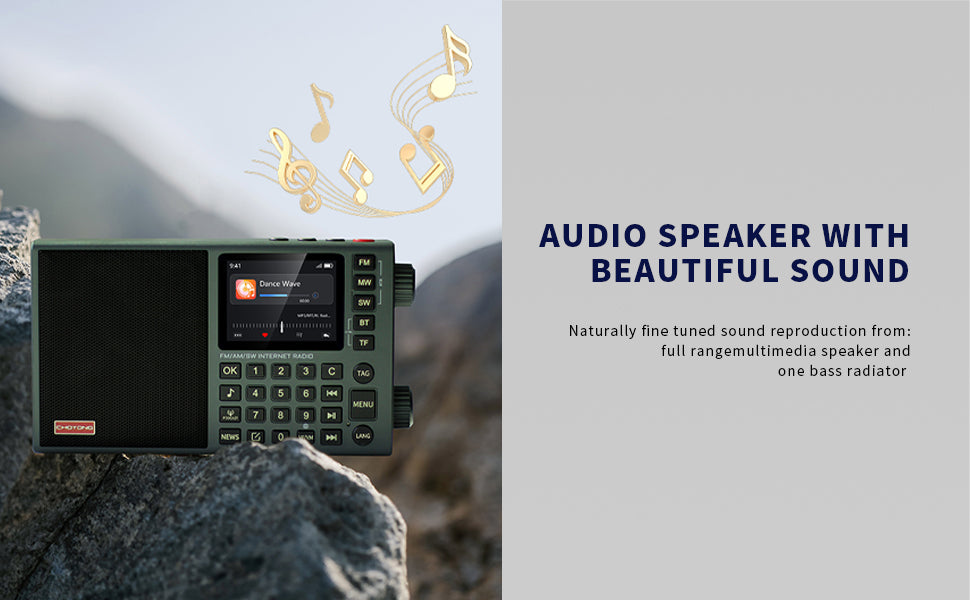 Choyong LC90Mini Internet Radio Multi-Band Smart Portable WiF/4G,AM/FM,Longwave & Shortwave Radio with SSB Single Side Band,Bluetooth,TF Card,All World Radios,Digital Radio,Small Radio choyoung