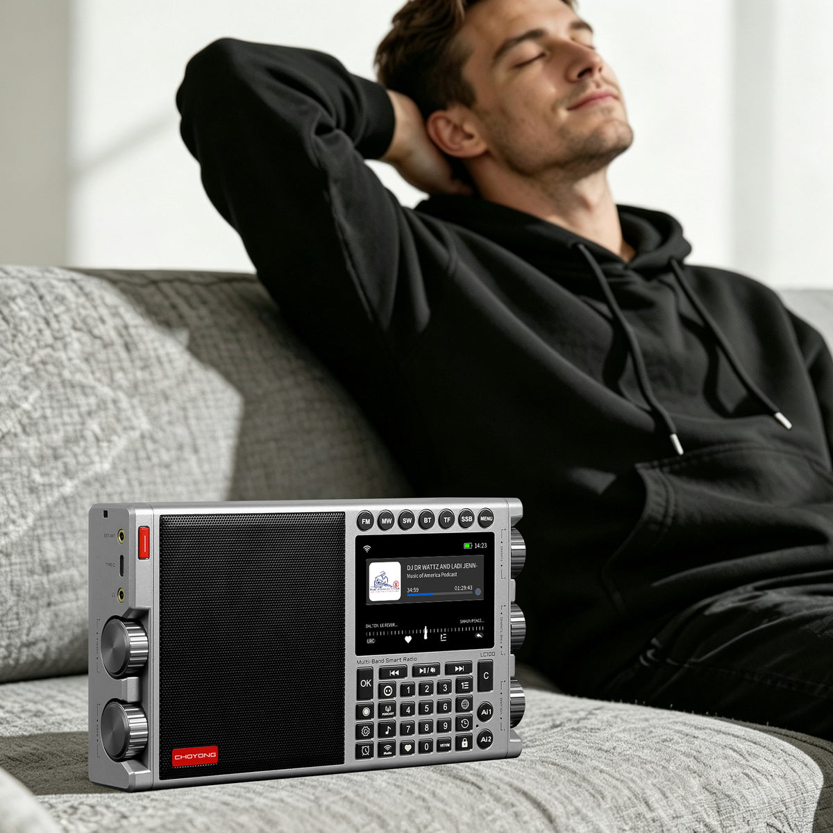 CHOYONG LC100 Internet Radio Multi-Band Smart Radio WiFi/4G Global Version