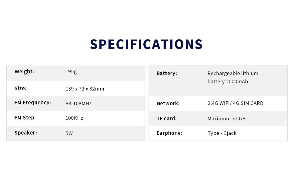 ChoYong A8W prend en charge la radio Internet FM/Micro SD/40K+ Version mondiale (prend en charge les pays européens)